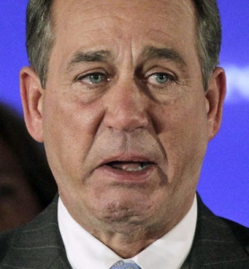 Outgoing Speaker John Boehner is just so happy that he won't have to do this crappy job anymore.